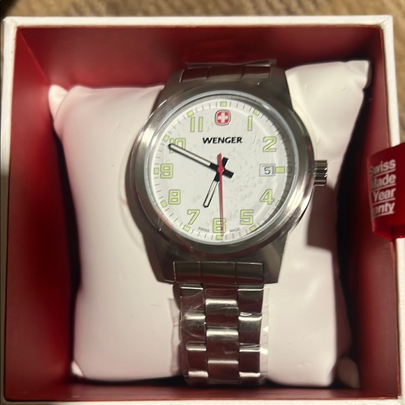 Wenger Men's Silver Watch with White Dial - Picture 1 of 1